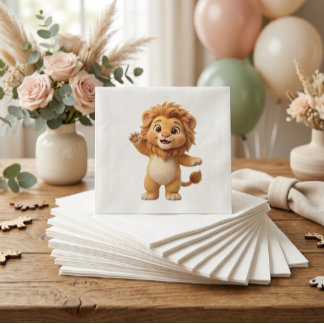 Serviette En Papier Serviettes pour Baby Shower Lionceau Mignon Safari