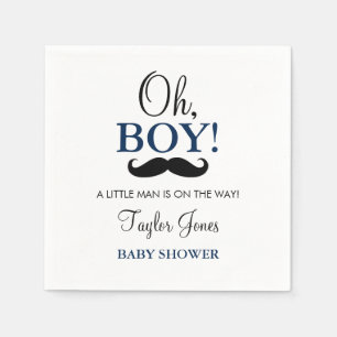Serviette En Papier Serviettes pour Baby Shower Moustache Oh Boy
