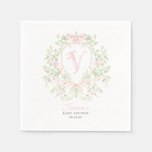 Serviette En Papier Serviettes pour Baby Shower Preppy Crest