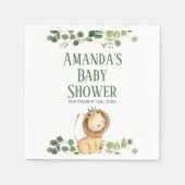 Serviette En Papier Serviettes pour Baby Shower Prince Lion Vert (Devant)