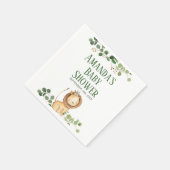 Serviette En Papier Serviettes pour Baby Shower Prince Lion Vert (Coin)