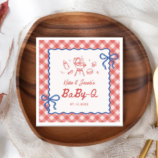 Serviette En Papier Serviettes pour Baby Shower Red Barbecue Baby-Q