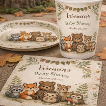 Serviettes pour Baby Shower sur le thème des Anima
