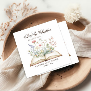 Serviette En Papier Serviettes pour Baby Shower thème livre de fleurs 