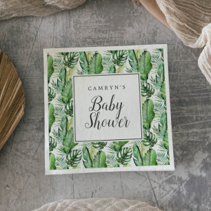 Serviette En Papier Serviettes pour Baby Shower Thème Palmier Tropical