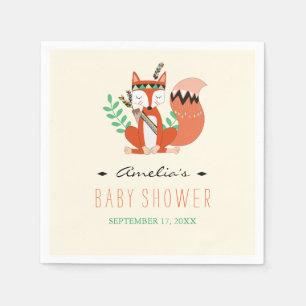 Serviette En Papier Serviettes pour Baby Shower Tribal Woodland Fox