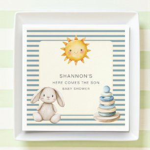 Serviette En Papier Serviettes pour Baby Shower "Voici venir le fils"