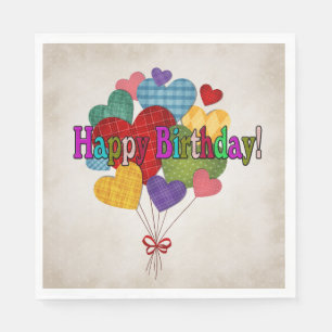 Serviette En Papier Serviettes pour ballons coeurs de campagne