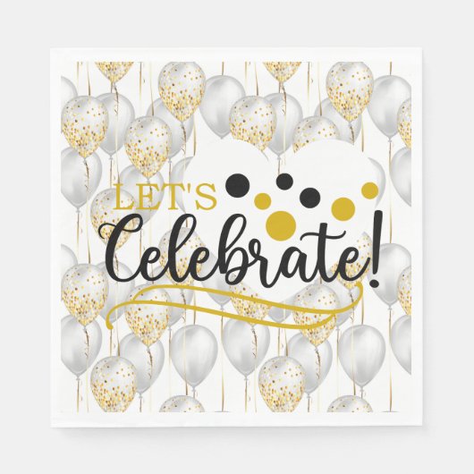 Serviette En Papier Serviettes pour ballons Let's Celebrate (Devant)
