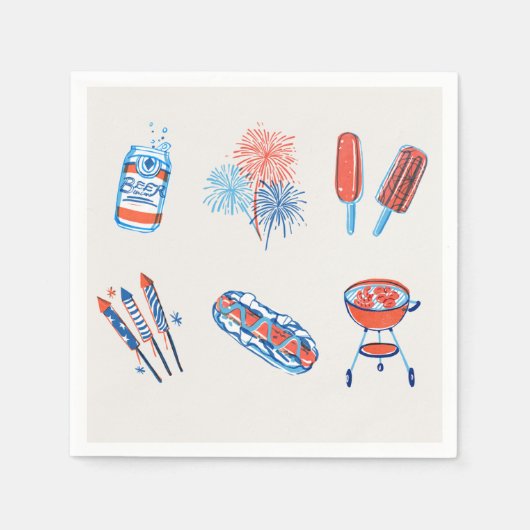 Serviette En Papier Serviettes pour barbecue (Devant)