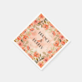 Serviette En Papier Serviettes pour brunch et bulles florales orange a (Coin)