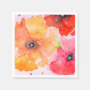 Serviette En Papier Serviettes pour cocktail à motif aquarelle de fleu