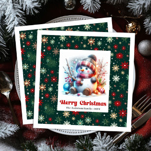 Serviette En Papier Serviettes pour enfants avec bonhomme de neige drô