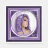 Serviette En Papier serviettes pour enfants pourpres lune (Devant)