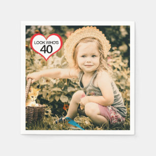 Serviette En Papier Serviettes pour fête d'anniversaire 40 ans avec ph