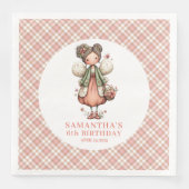 Serviette En Papier Serviettes pour fête d'anniversaire de 4 ans, fleu (Devant)