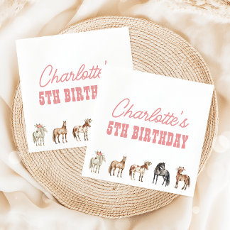 Serviette En Papier Serviettes pour fête d'anniversaire de cheval de P