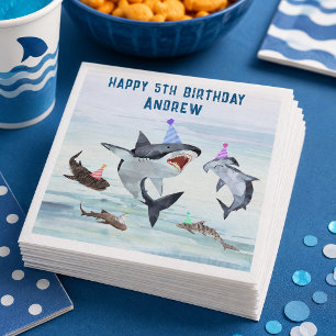 Serviette En Papier Serviettes pour fête d'anniversaire de requin au b