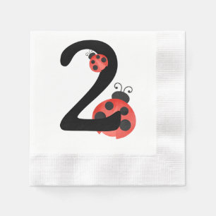 Serviette En Papier Serviettes pour fête d'anniversaire deuxième ladyb