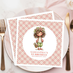 Serviette En Papier Serviettes pour fête de 3 ans, thème fée, fleurs d