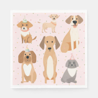 Serviette En Papier Serviettes pour fête de chien