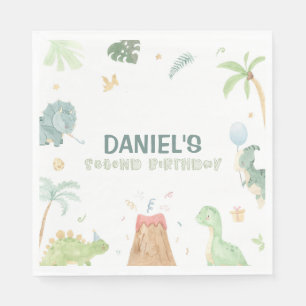 Serviette En Papier Serviettes pour fête de dinosaures