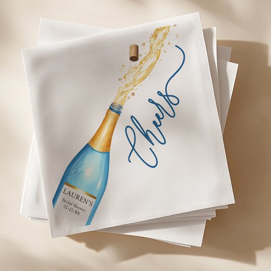 Serviette En Papier Serviettes pour la douche de mariée Cheers Blue Ch