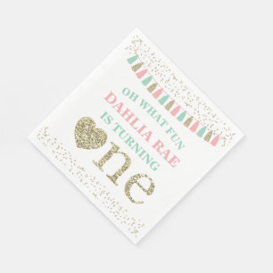 Serviette En Papier Serviettes pour la première fête d'anniversaire de