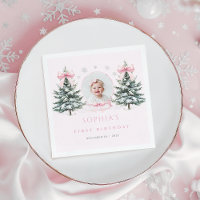 Serviettes pour le premier anniversaire de Winter 