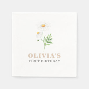 Serviette En Papier Serviettes pour premier anniversaire avec des marg