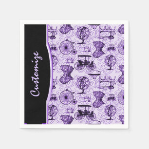 Serviette En Papier Serviettes pourpres de motif de Steampunk