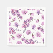 Serviette En Papier Serviettes pourpres orchidées (Devant)