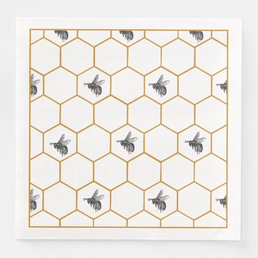 Serviette En Papier Serviettes Queen Bee & Honeycomb (Devant)