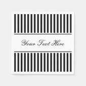Serviette En Papier Serviettes rayées noir et blanc pour mariage (Devant)