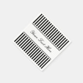 Serviette En Papier Serviettes rayées noir et blanc pour mariage (Coin)