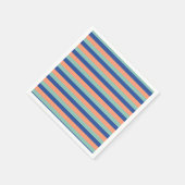 Serviette En Papier Serviettes rayées orange et bleu (Coin)