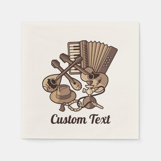 Serviette En Papier Serviettes Rebetiko Icons (Devant)