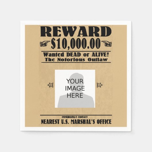 Serviette En Papier Serviettes Recherchées personnalisées mortes ou vi (Devant)