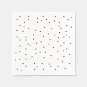 Serviette En Papier Serviettes Red et Black Dots Party (Devant)