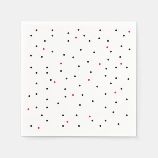 Serviette En Papier Serviettes Red et Black Dots Party (Devant)