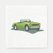 Serviette En Papier Serviettes Retro Convertible Green Car (Devant)