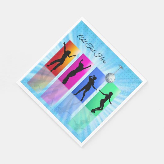 Serviette En Papier Serviettes Retro Disco Party personnalisées (Coin)