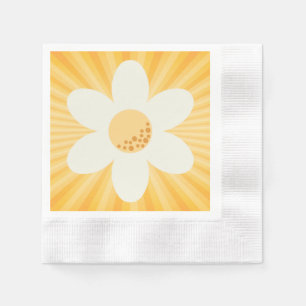 Serviette En Papier Serviettes Retro Jaune Fête   Flo Boho super