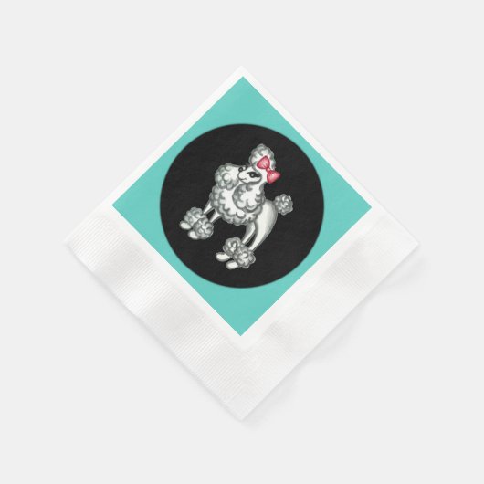 Serviette En Papier Serviettes Retro Sock Hop French PoodParty (Coin)