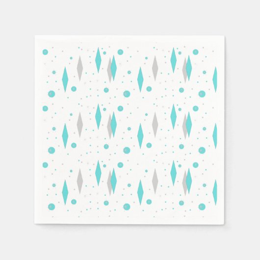 Serviette En Papier Serviettes Retro Turquoise Diamant & Papier Starbu (Devant)