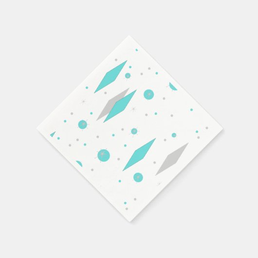 Serviette En Papier Serviettes Retro Turquoise Diamant & Papier Starbu (Coin)