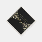 Serviette En Papier Serviettes romantiques de Mariage noir (Coin)