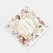 Serviette En Papier Serviettes romantiques en ivoire roux doré (Coin)