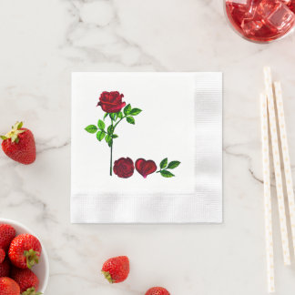 Serviette En Papier Serviettes romantiques en papier LOVE Rose peint à