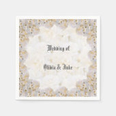 Serviette En Papier serviettes romantiques en roses blanches (Devant)